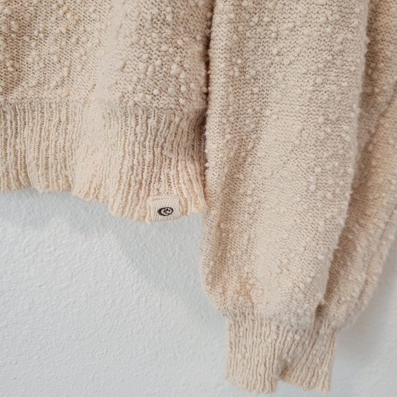 Rip Curl Womens Sweater Small Beige Bold Stripes Marled Lightweight Beachy Boho - Picture 3 of 4